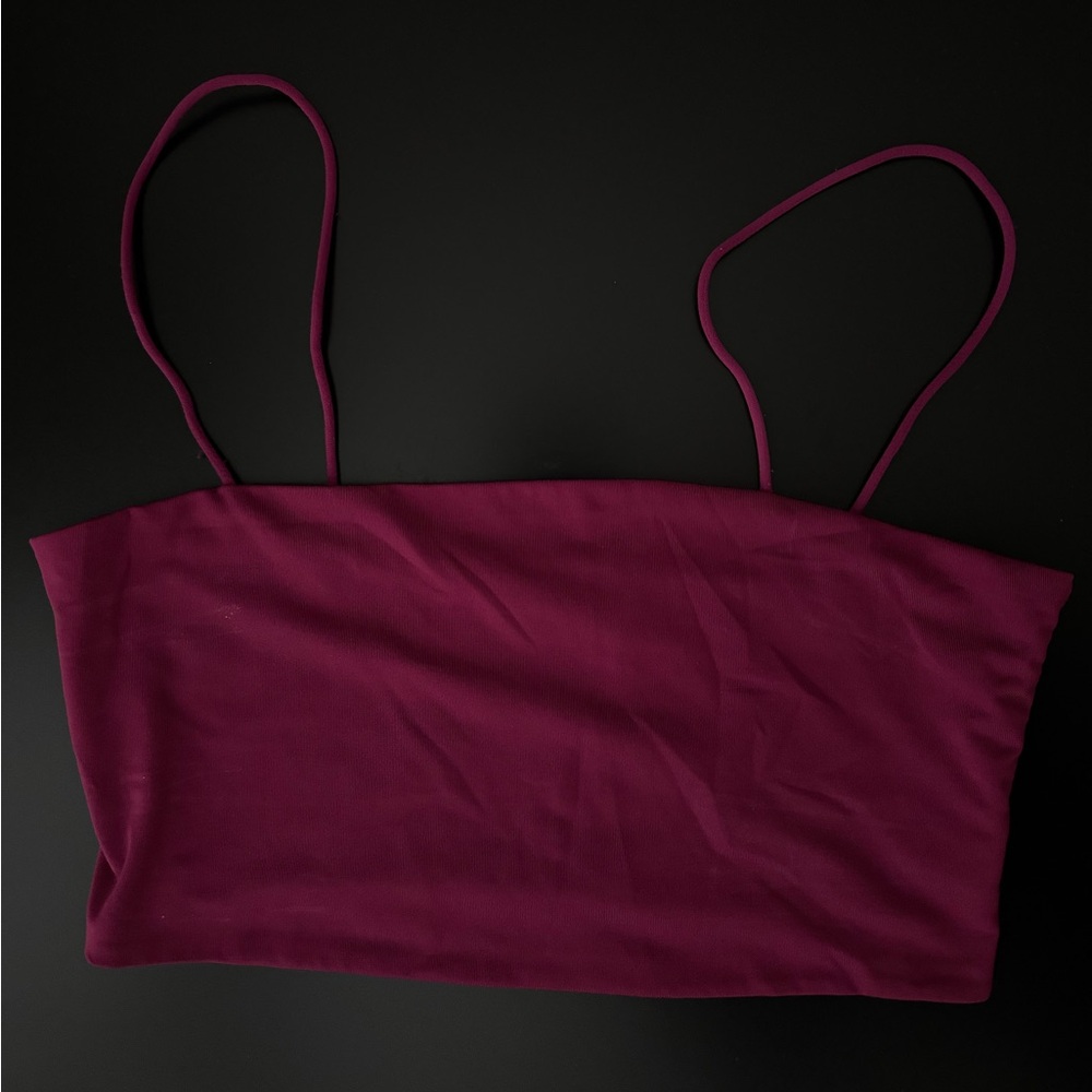 Magneta tube top with straps